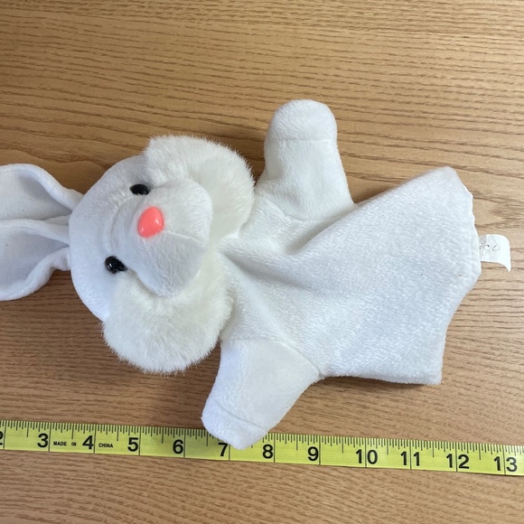 Plush Bunny Rabbit Hand Puppet White Four Star International Trading Co Toy 12" - Picture 7 of 8